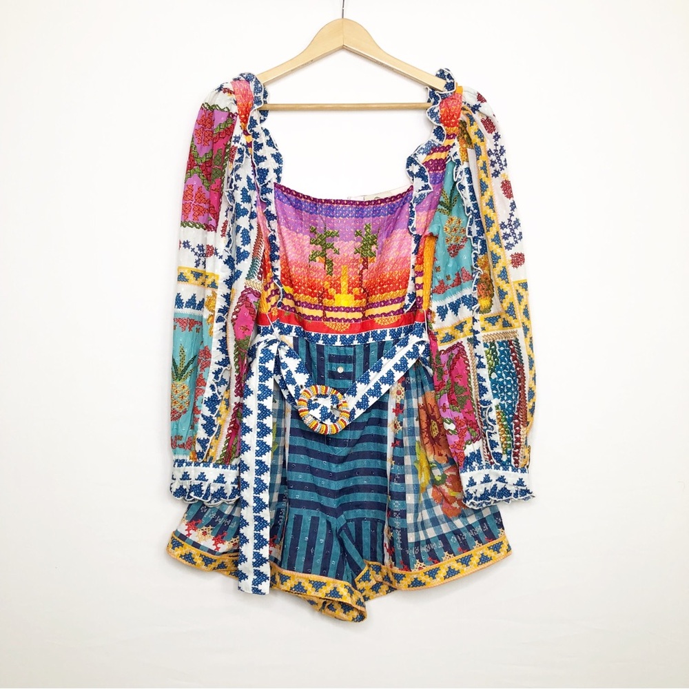 Farm Rio, some vibe floral color block romper - Picture 13 of 15